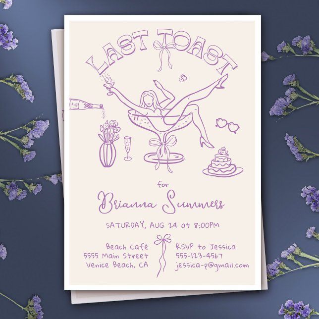 Invitation Bachelorette Dernière fête du toast (Créateur téléchargé)