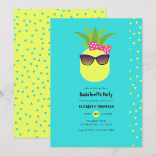Invitation Bachelorette d'été Turquoise et Lemon Tropical