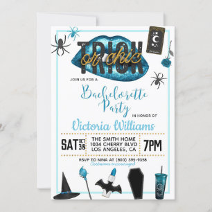 Invitation Bachelorette d'Halloween chic ou de brique Invitat