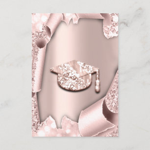 Invitation Bachelorette diplômée FILLE Rose rose 3D
