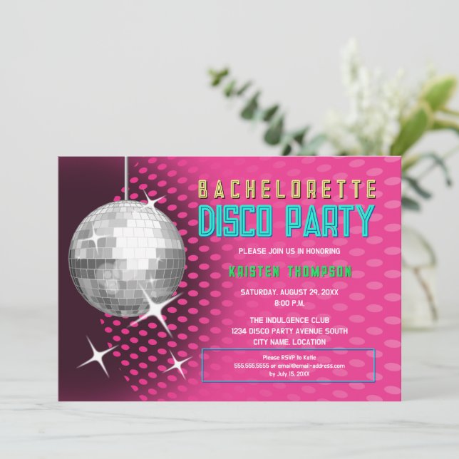 Invitation Bachelorette Disco Party (Debout devant)