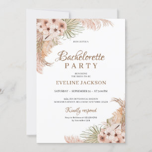Invitation Bachelorette d'orchidée en herbe de Palm Pampas sé