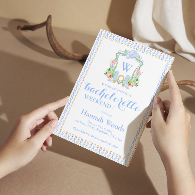 Invitation Bachelorette du Monogramme Sud (Créateur téléchargé)