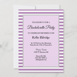 Invitation Bachelorette encadrée violet/blanc