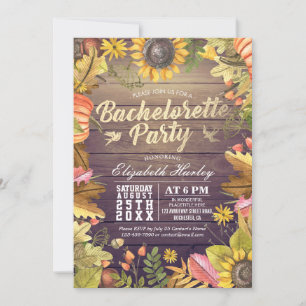 Invitation Bachelorette fête Automne Maple Fall Leaf Citrouil
