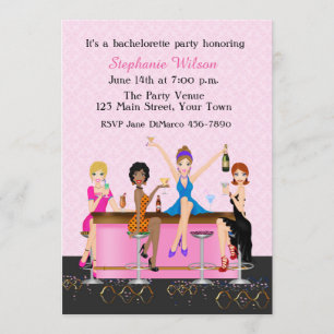 Invitation Bachelorette Fête de la nuit de sortie