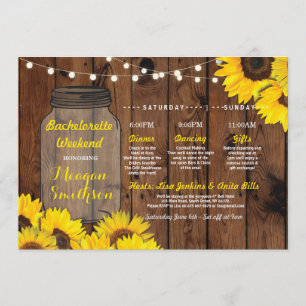 Invitation Bachelorette Fête des mariées Itinéraire Jar Sunfl