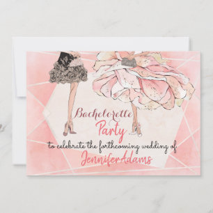 Invitation Bachelorette Fête Robe Glamourmande Tons Poche
