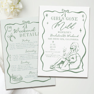 Invitation Bachelorette Girls Gone Mild Draw Itinéraire