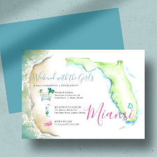 Invitation Bachelorette Girls Trip Aquarelle Illustré