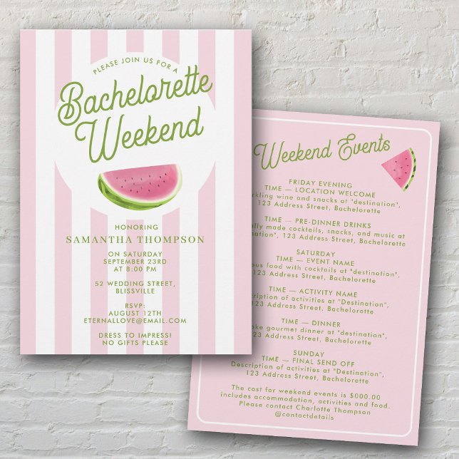 Invitation Bachelorette Itinerary Bach Weekend Retro Summer (Bachelorette Itinerary Bach Weekend Retro Summer Invitation)