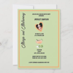 Invitation Bachelorette margs et photo de la partie matrimoni