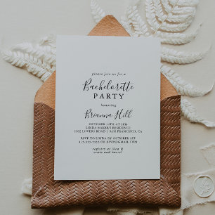Invitation Bachelorette minimaliste simple