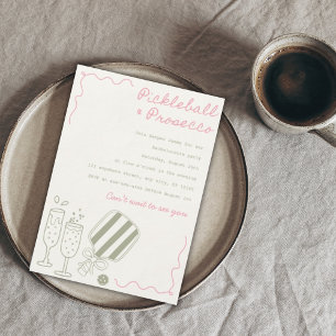Invitation Bachelorette moderne Pickleball & Prosecco