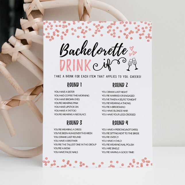 Invitation Bachelorette modifiable BOIRE SI Hen Party Game Ca (Créateur téléchargé)