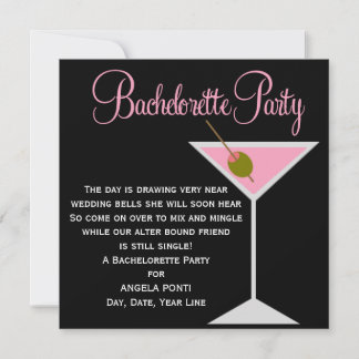 Invitation Bachelorette noire et rose