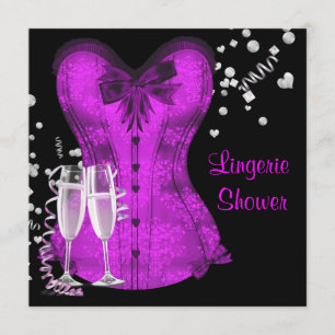 Invitation Bachelorette noire et violette Fête des mariées
