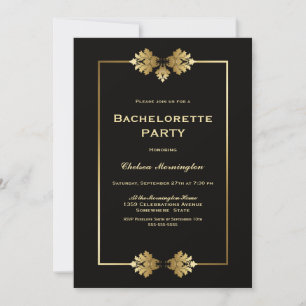 Invitation Bachelorette Noire moderne