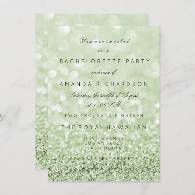Invitation Bachelorette Parties scintillant d'anniversaire ve (Devant / Derrière)
