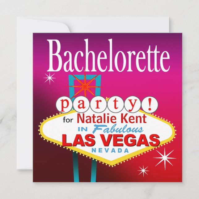 Invitation Bachelorette Party à Las Vegas (Devant)