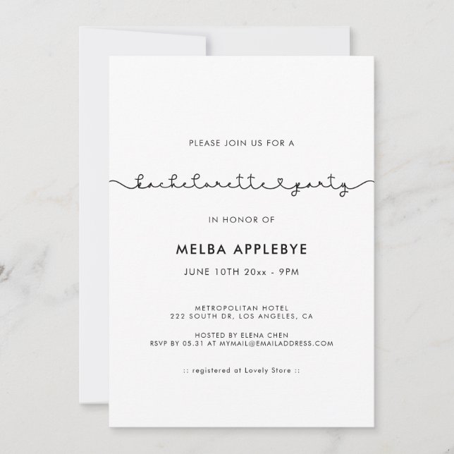 Invitation Bachelorette Party Bachelorette (Devant)