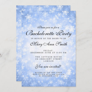 Invitation Bachelorette Party Blue Winter Wonderland