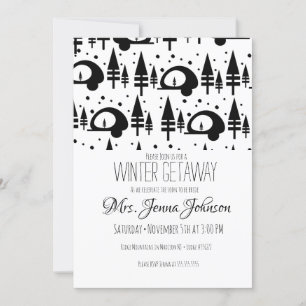 Invitation Bachelorette Party Camper Mountain hiver