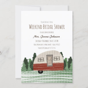 Invitation Bachelorette Party Camper Mountains Week-end