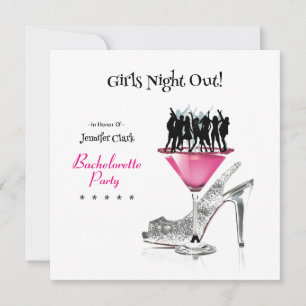 Invitation Bachelorette Party Danser sur Martini Glass Invita