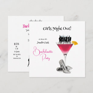 Invitation Bachelorette Party Danser sur Martini verre
