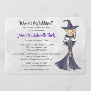 Invitation Bachelorette Party de Halloween Bad Witches
