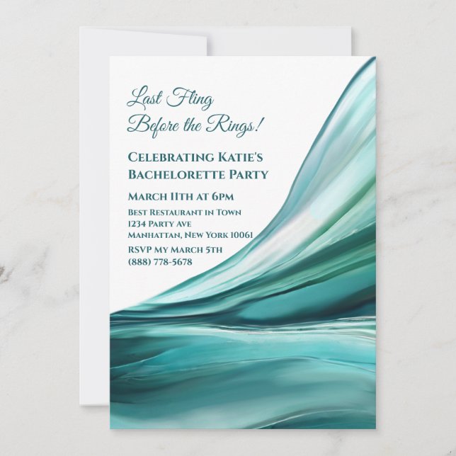Invitation Bachelorette Party-Emerald Green- (Devant)