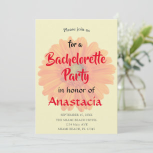 Invitation Bachelorette Party floral personnalisé