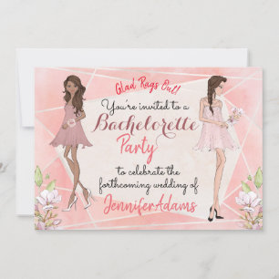 Invitation Bachelorette Party Glamourous Girls Peach Tones