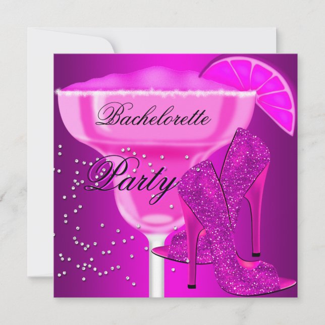Invitation Bachelorette Party Hot rose violet Chaussures (Devant)