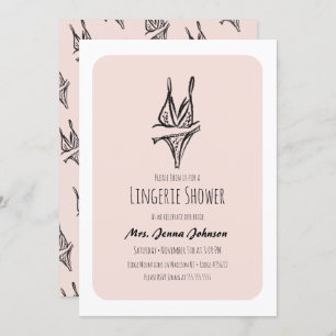 Invitation Bachelorette Party Lingerie Fête des mariées Blush