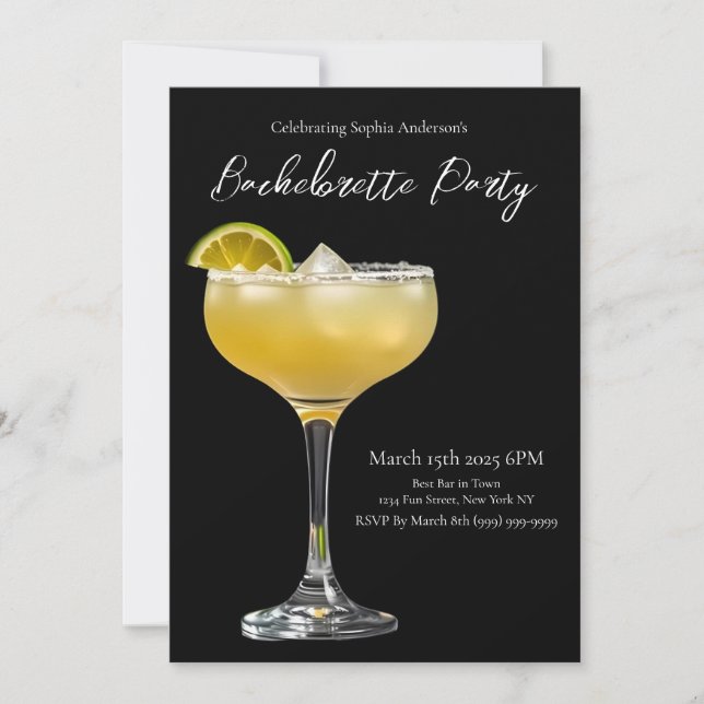 Invitation Bachelorette Party-Margarita (Devant)