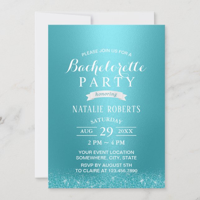 Invitation Bachelorette Party Moderne Parties scintillant Tur (Devant)
