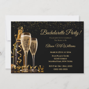 Invitation Bachelorette Party-Noir et Or