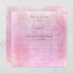 Invitation Bachelorette Party Pink Powder Pastel Aquarelle
