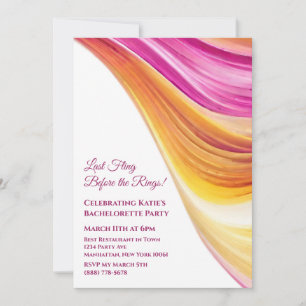 Invitation Bachelorette Party-rose orange jaune