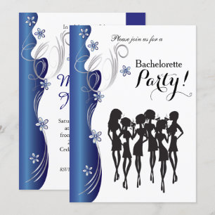 Invitation Bachelorette Party - Sapphire Blue