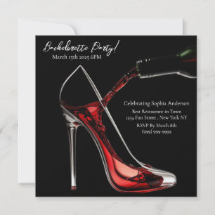 Invitation Bachelorette Party-Stiletto avec vin