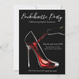 Invitation Bachelorette Party-Stiletto avec vin