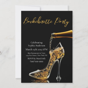 Invitation Bachelorette Party-Stiletto et Bubbly