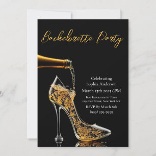 Invitation Bachelorette Party-Stiletto et Bubbly