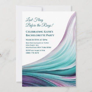 Invitation Bachelorette Party-violet et Turquoise