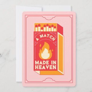 Invitation Bachelorette personnalisable "Match Made in Heaven