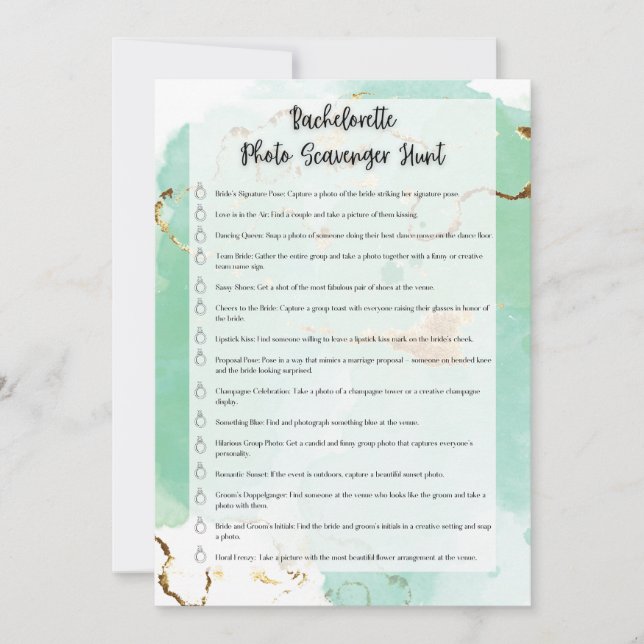 Invitation Bachelorette Photo Scavenger Chasse (Devant)