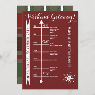 Invitation Bachelorette Plaid Weekend Getaway Itinéraire